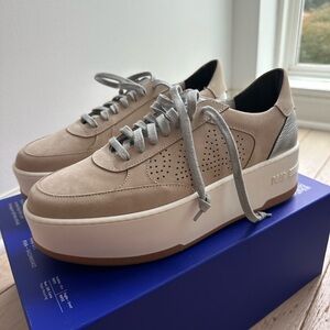 P448 Taupe and Gray Platform Sneakers Empire